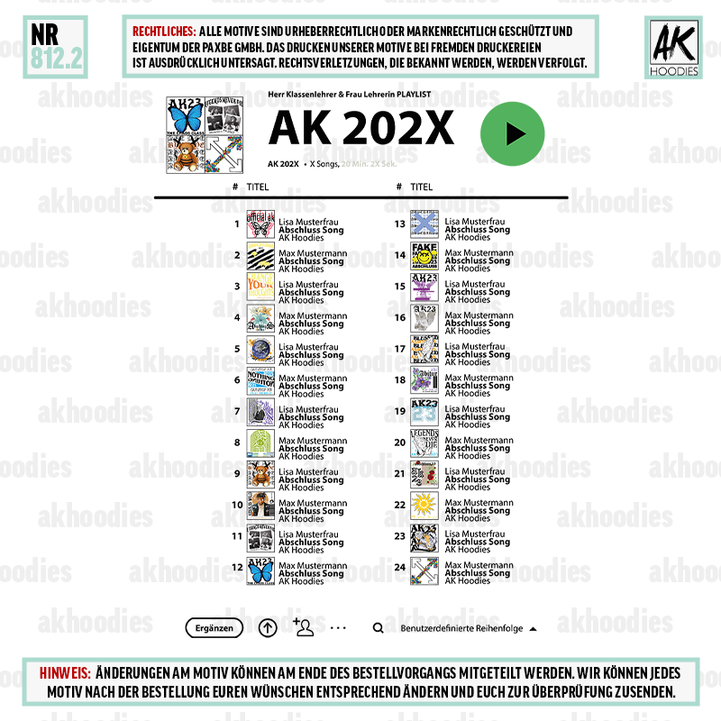 SONG PLAYLIST LIEDER-COVER AK 812.2